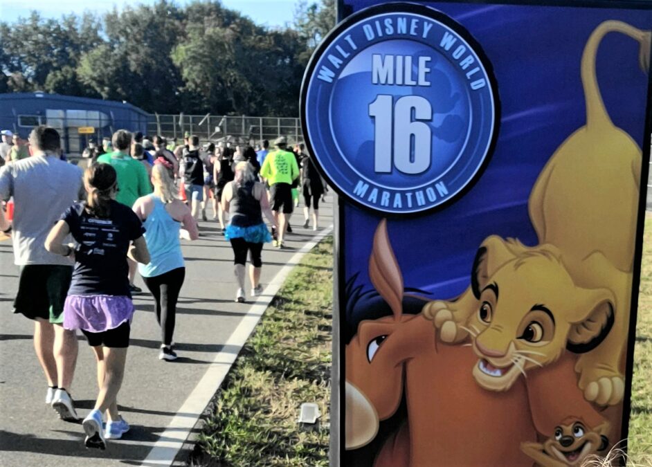 RunDisney mile sign