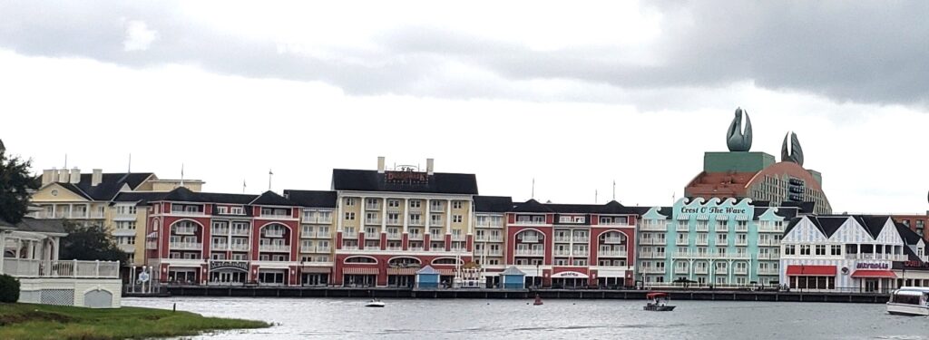 Disney's Boardwalk Resort.  It has many activities with no theme park ticket required