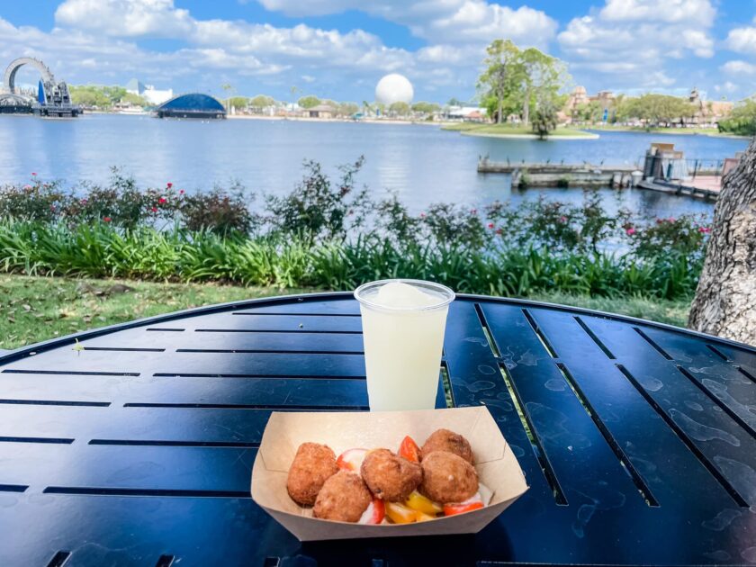 Doughnuts looking over the lagoon at Epcot