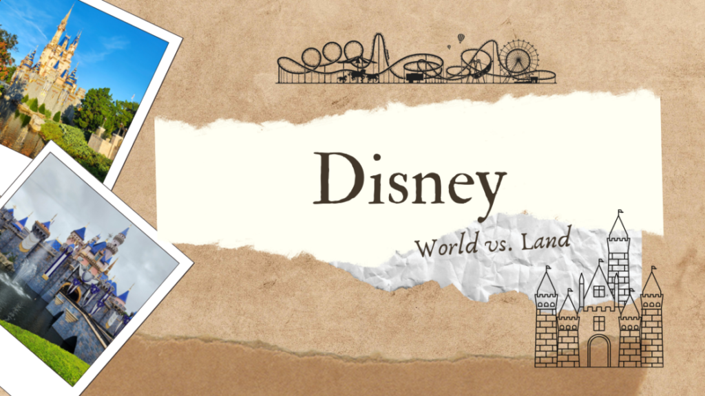 Canva thumbnail for Disney World vs. Land.