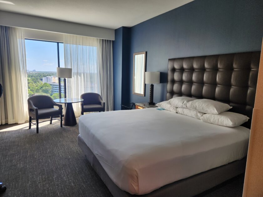 guest room at the Drury plaza hotel, a Disney Good Neighbor Resort