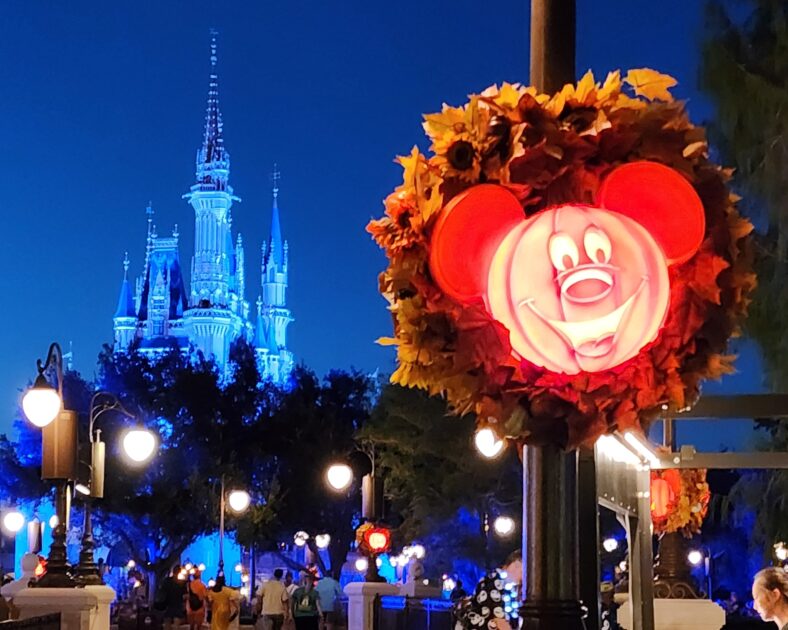 Magic Kingdom Halloween party decorations for the Disney special event.