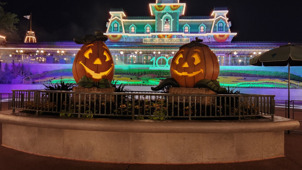 Mickeys Not so scary Halloween Party entrance decorations.