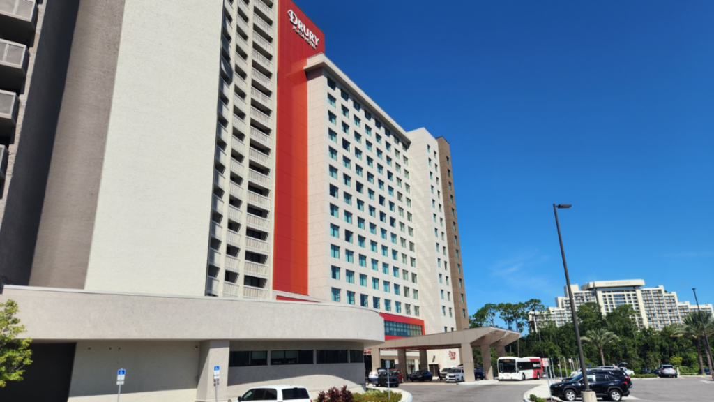 The exterior Drury Plaza Hotel