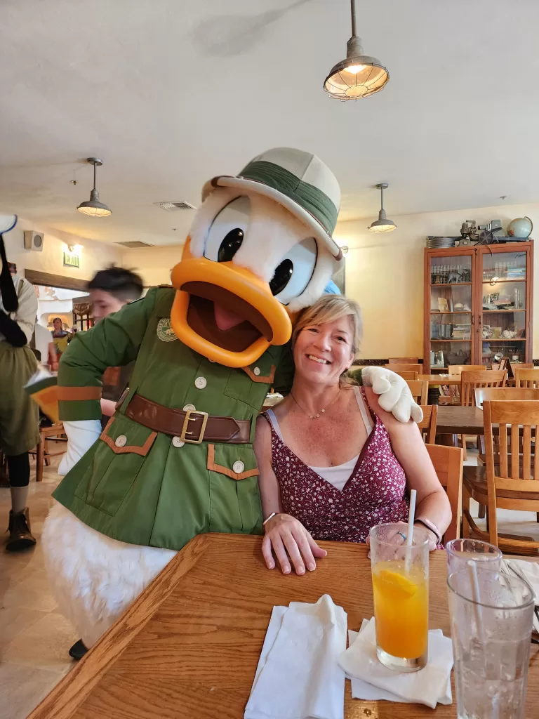 Me and Donald Duck at Tusker House- a character dining experience