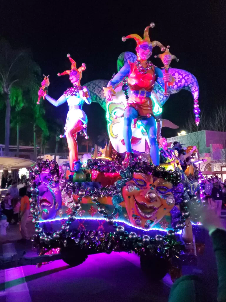 Characters on parade for Mardi Gras Festival.