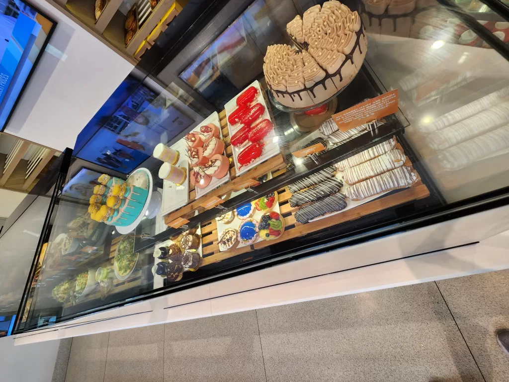 The food case at The Today Show Cafe.