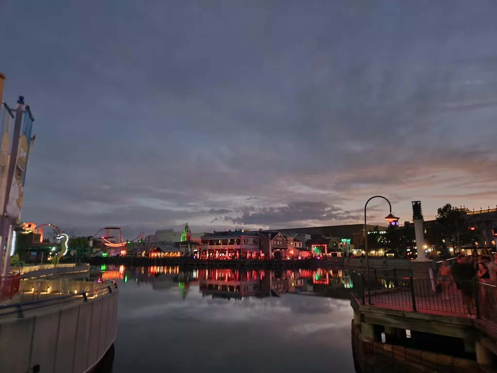 Halloween Horror Nights view of the lagoon