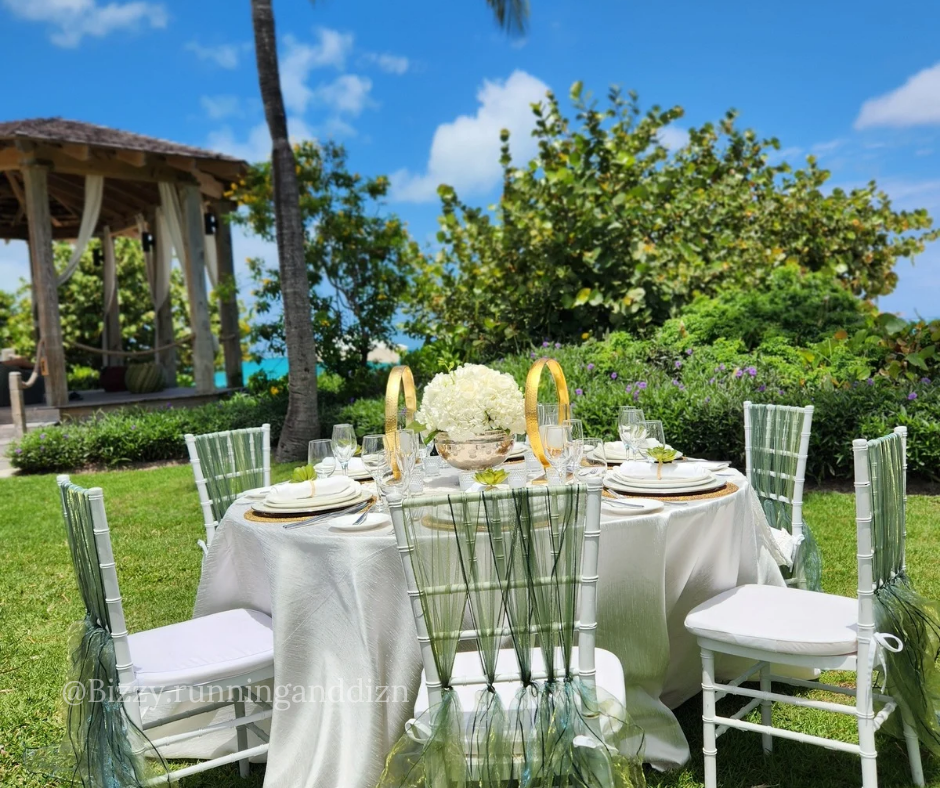 A couple's table scape at Turks and Caicos