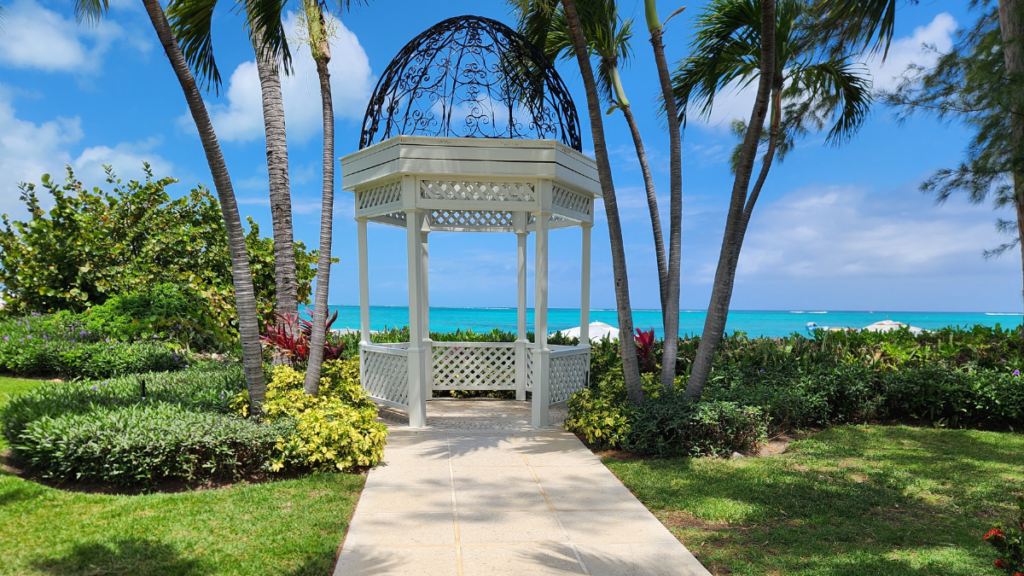 White Gazebo on the beach at Turks and Caisoc