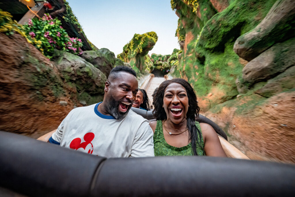 Guests riding on the attraction. 