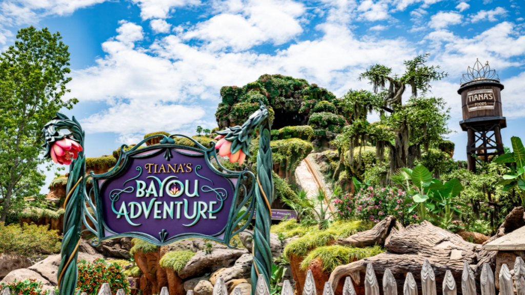 The view of Tiana's Bayou Adventure from the outside