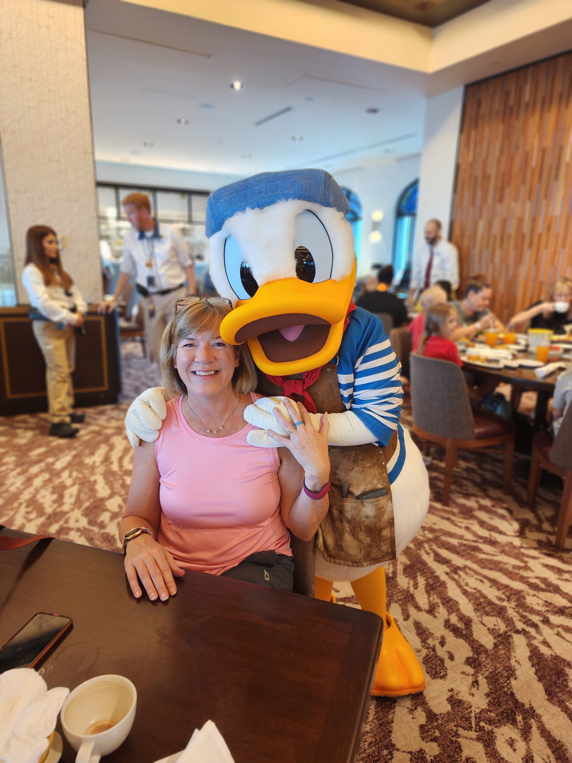 Jessica Yashin with Donald Duck at Topolino's Terrace