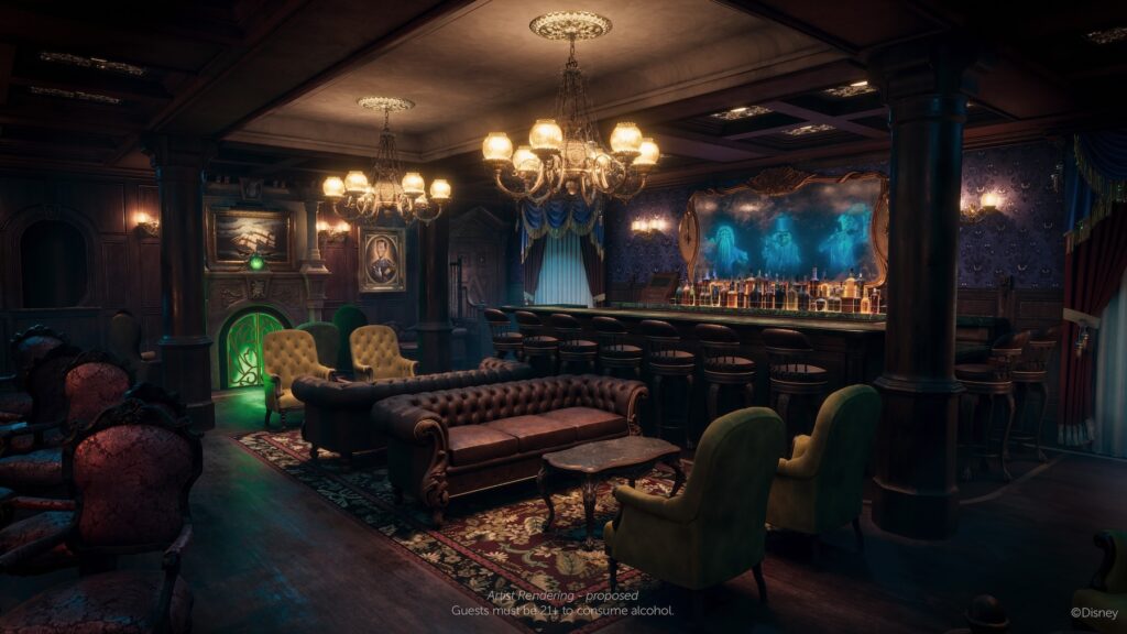 Concept art for the Haunted Mansion Lounge 